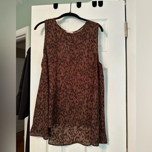 NWT Large Adrienne Leopard Tank
